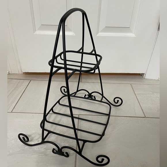 Longaberger 2 Tier Wrought Iron Basket Stand - Picture 2 of 4